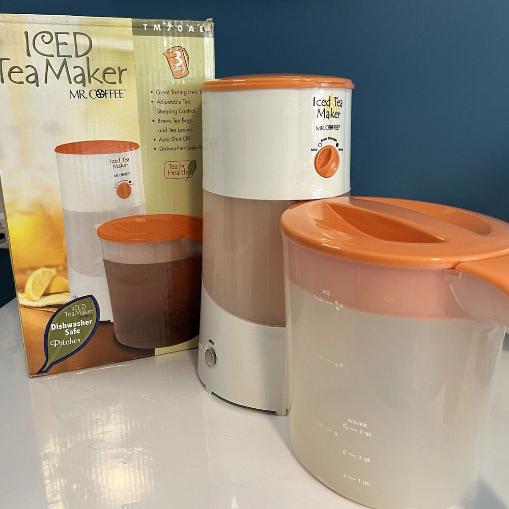 Mr Coffee Iced Tea Maker 3 Quart TM70AE Orange Box + Directions Tested